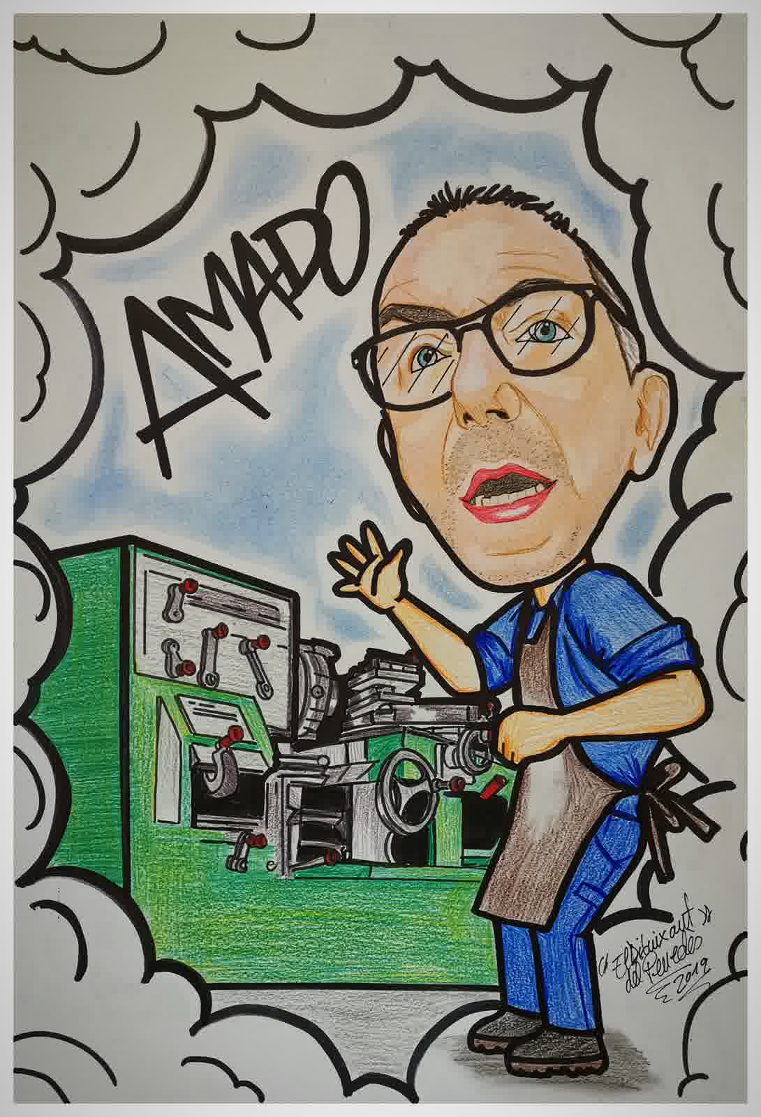 Caricatura d'un cuiner per a restaurant